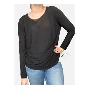 Christian Wijnants Loose Knit Cotton Blend Wide Neck Pullover Sweater Black M